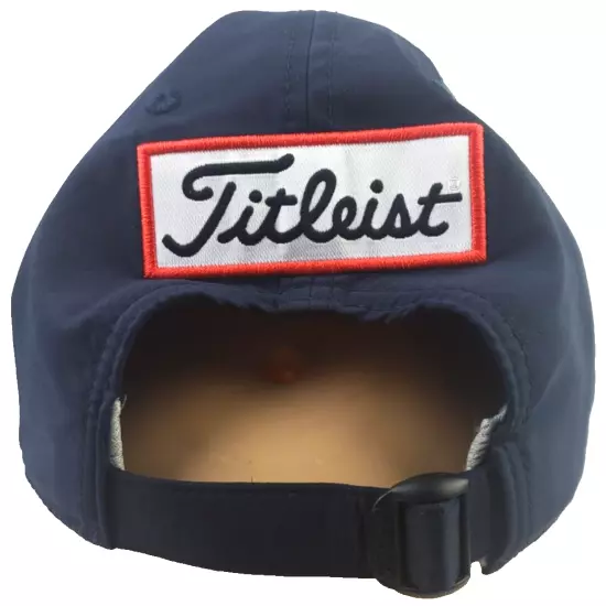 Titleist Pro V1 FJ FootJoy Logo Golf Hat Poly/Spandex Adjustable Cap Navy Blue