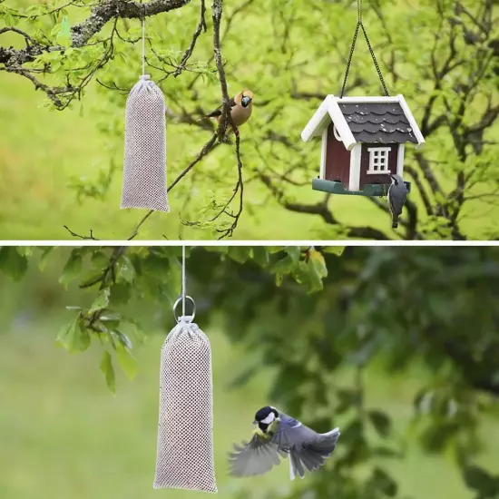 Thistle Seed Finch Feeder Bag Durable Hanging Mesh Sock with Drawstring Z9U5