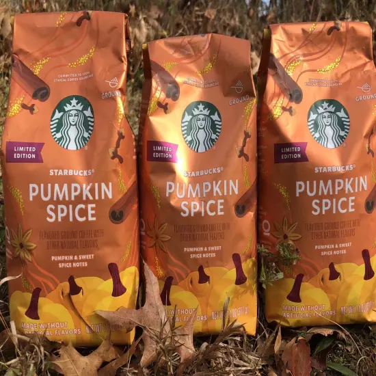 3X STARBUCKS LIMITED EDITION PUMPKIN SPICE w/ SWEET SPICE Ground Coffee 11 Oz