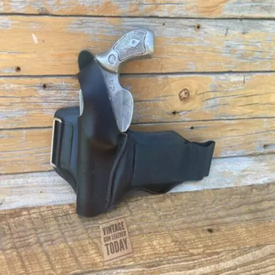 JAY PEE Black Leather Ankle Holster LEFT For Small S&W J Frame Revolver 3"