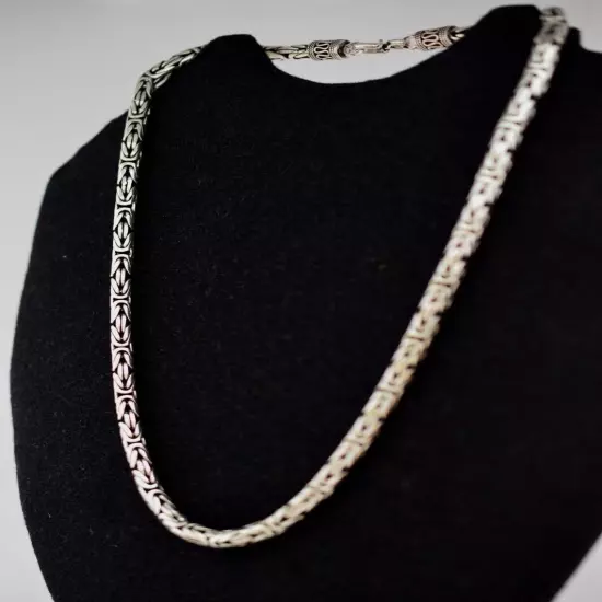 Sale!! Sterling Silver 5 mm Bali Chain/Byzantine Necklaces 18"(46 cm)