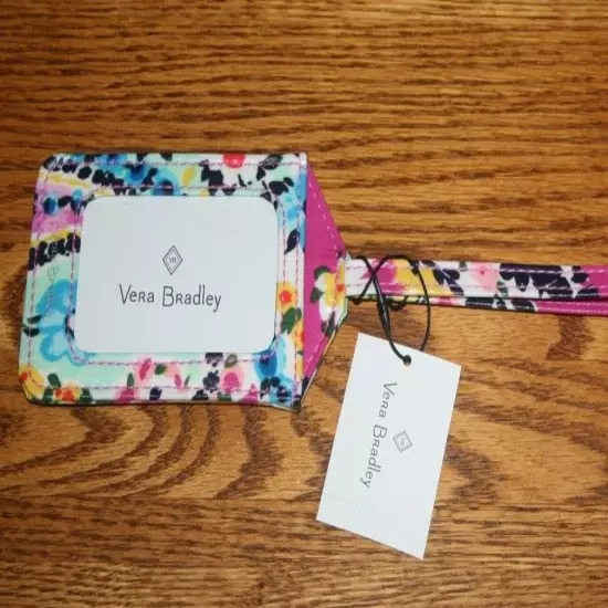 Vera Bradley LUGGAGE TAG ICONIC laminated travel suitcase ID case RETIRED NEW