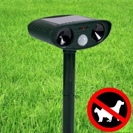 2024 Solar Ultrasonic Animal Repellent Dog Skunk Deer Raccoon For Garden Yard