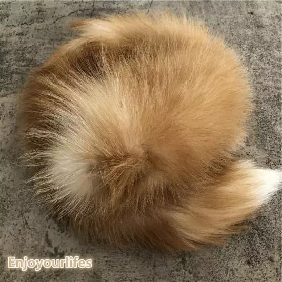 70cm/27.5" Long Real Fox Fur Tail Keychain Adult Games Furry Cosplay Toy Pendant