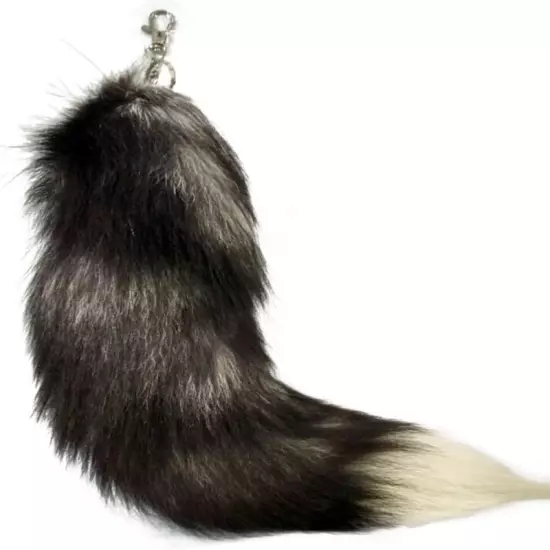 Fluffy Real Fox Fur Tail Keychain Tassel Bag Cosplay Toy Handbag Accessory Hook 