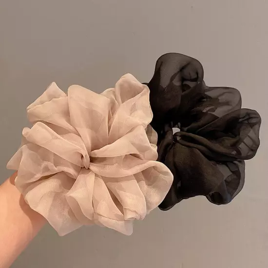 Organza Hair Scrunchies Rubber Band Soft Elastic Hair Ring Ponytail Holder Tie