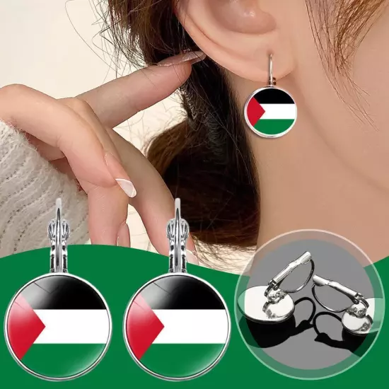 Palestine Flag Earrings Jewellery Pendant Earrings Palestinian 2024 Z4X3