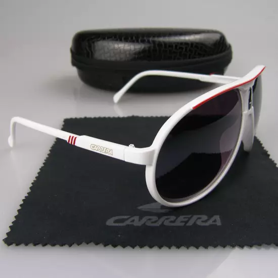 New Men's Women's Retro Outdoor Matte Black Sunglasses Carrera Glasses+Box C01