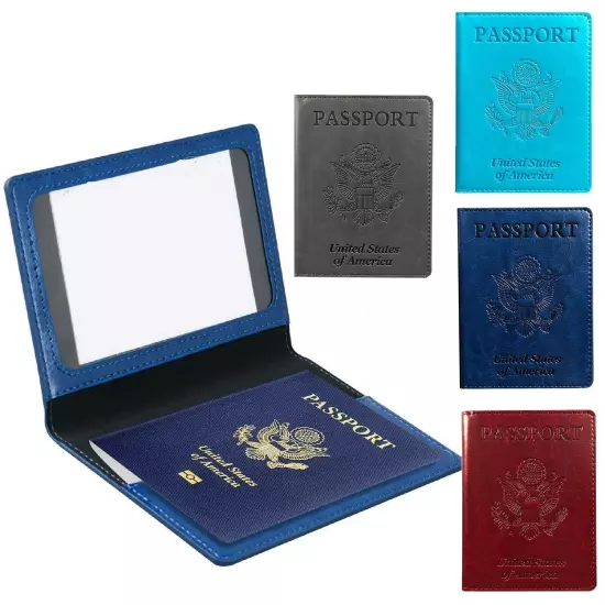 Slim Leather Travel Passport Wallet Holder RFID Blocking ID Card Case Cover