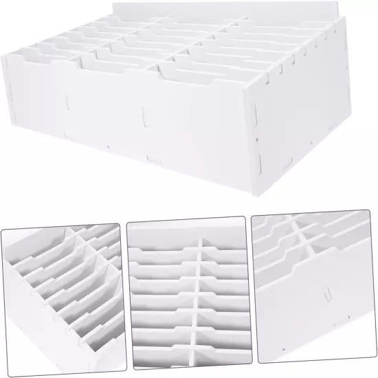 Mobile Phone Storage Box Desktop Calculator Desk Top Organizer Shelf White Calcu