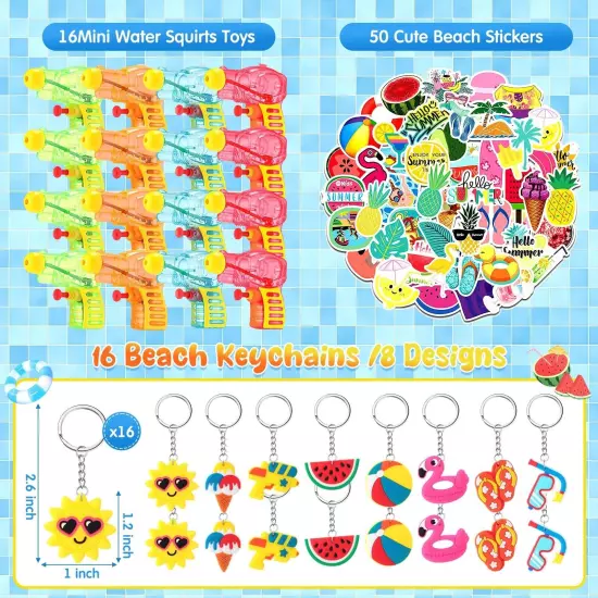 116 Pieces Summer Pool and Beach Party Favors Set Includes Kids Sunglasses Bu...