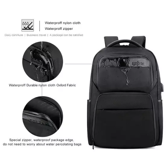 ARCTIC HUNTER Waterproof USB Charge Men Laptop Backpack Business school bag