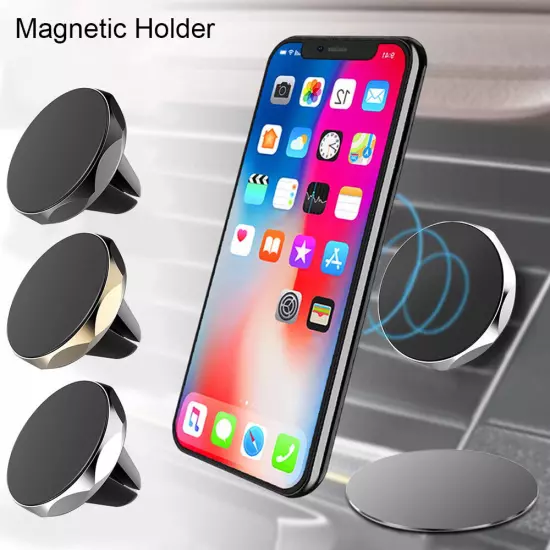 Gold Universal Magnetic Cell Phone Holder Stand Car Air Vent Mount Clip