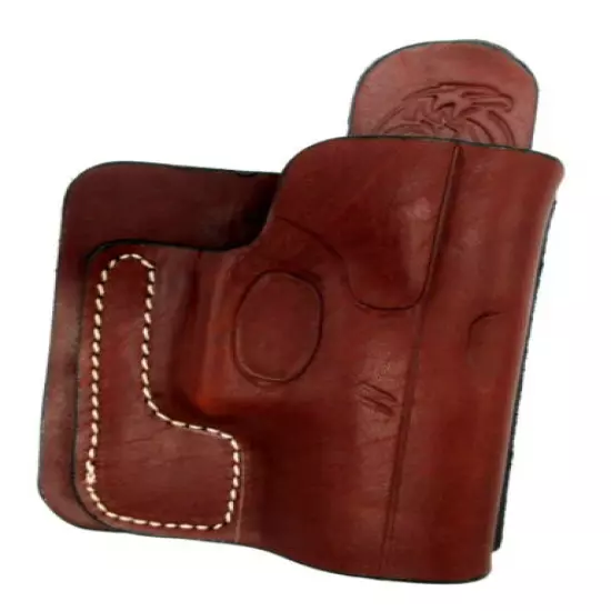 CEBECI Brown Leather RH Back Pocket Wallet Holster for GLOCK 43, SIG SAUER P365