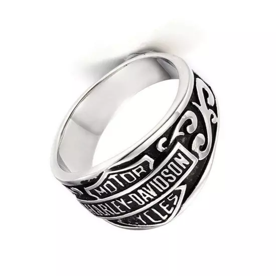 Harley Davidson Motor Cycles Ring Badass Silver Handmade - All sizes