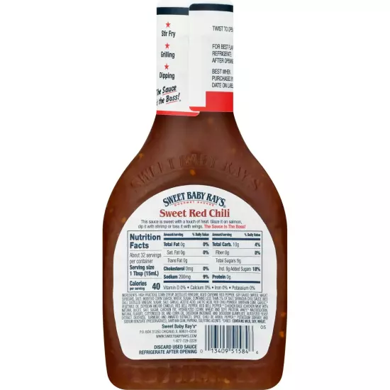 Sweet Baby Ray's Sweet Red Chili Sauce & Marinade 5 Pack – Size 16 oz Bottles