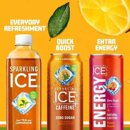 Sparkling Ice Tea + Lemonade Sparkling Water Zero Sugar Flavored Water with V...