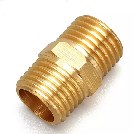 5* -Air Line Hose Compressor Connector 1/4 Male To Male Brass Pipe Adapter