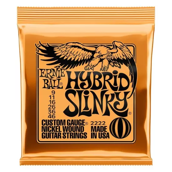 Ernie Ball 2222 HYBRID SLINKY NICKEL WOUND ELECTRIC GUITAR STRINGS 9-46 GAUGE