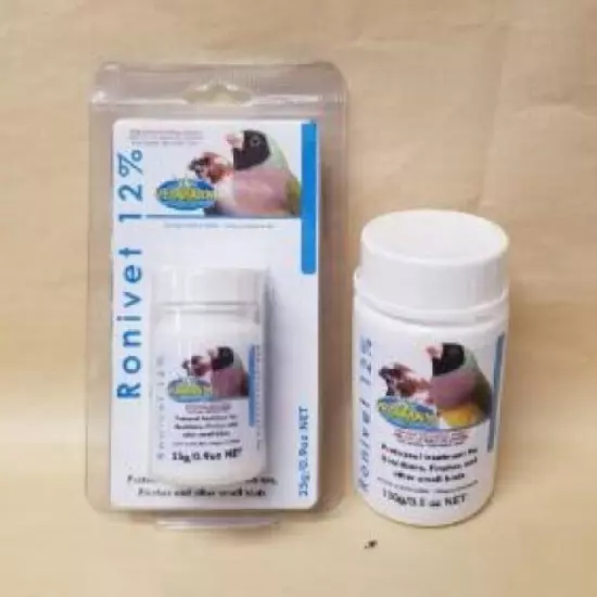 Vetafarm Ronivet 12% for Canker in Canaries, Finches, and other Cage Birds