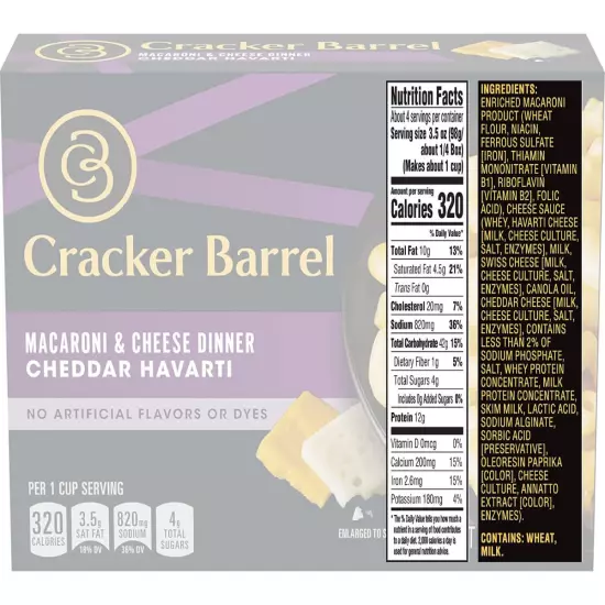 Macaroni and Cheese by Cracker Barrel in 3 Variety Packs - Sharp Cheddar, and An