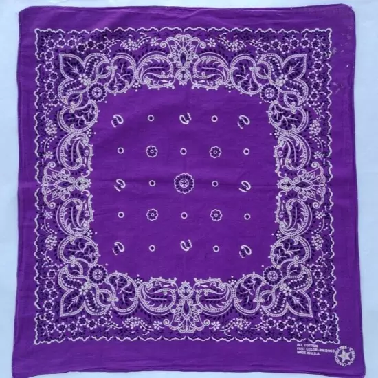 PURPLE BANDANA ALL COTTON FAST COLOR RN-13960 crafted with pride in America USA