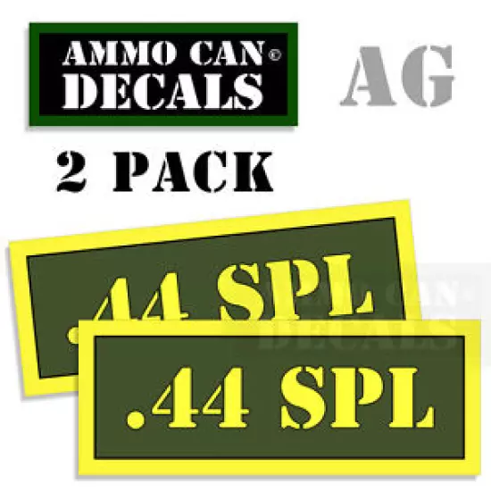 44 SPL Ammo Can Box Decal Sticker Set bullet ARMY Gun safety Hunt 2 pack AG