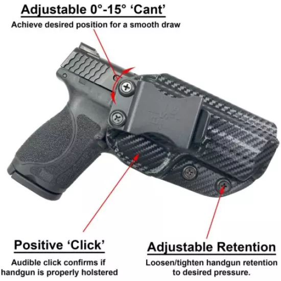 IWB Concealed Carry Kydex Holster fits Glock 19, 23, 32 (All Gens) 