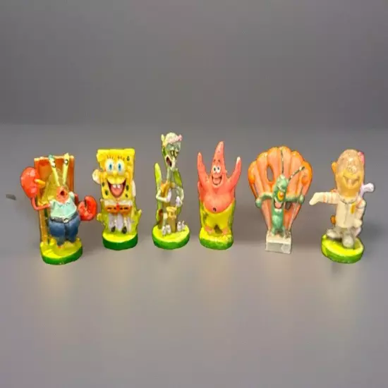 SpongeBob Aquarium Decor Houses Figures 9 Piece Set Resin 2003