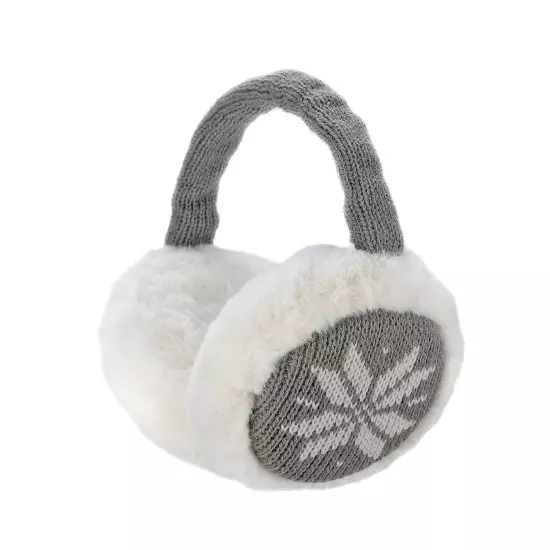 WomenS Winter Adjustable Knitted Ear Muffs with Faux Furry Outdoor Ear Warmers