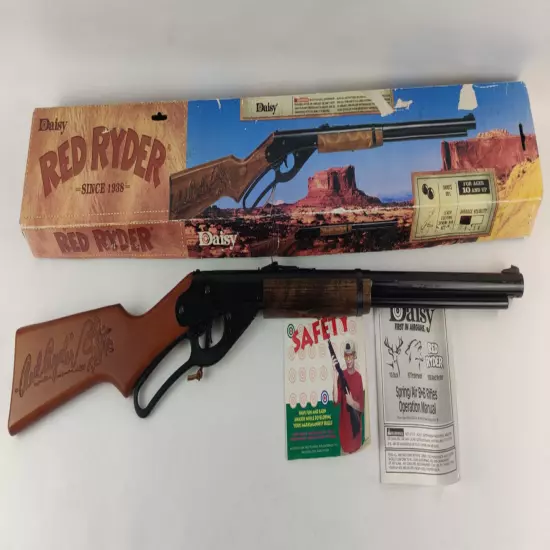 Daisy Model 1938 Red Ryder BB Gun .177 BB Black, Wood Stock Lever Action