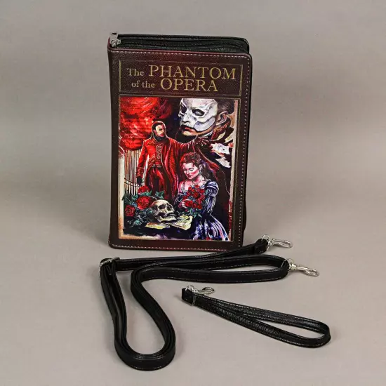 Vinyl Phantom Of The Opera Book Handbag Novelty Clutch Purse Crossbody Bag