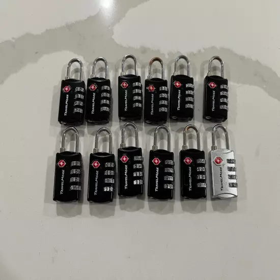 PACK OF 12 TSA Luggage Locks w/ 4 Digit Combination Set Your Own Code 