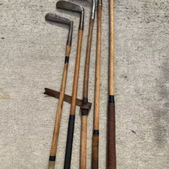 vtg hand forged golf clubs Nicoll, Leslie Putter, Regal, Scotland, USA, England