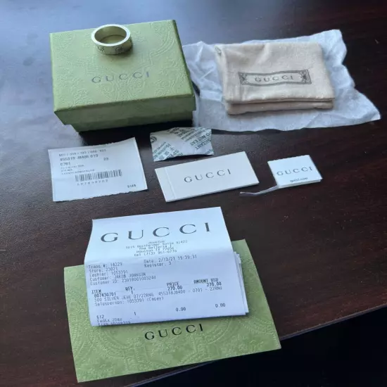 *Gucci* Men's Silver Ghost Ring (Gucci size 23, US size 10.5)