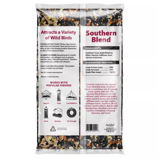 Southern Regional Blend Wild Bird Food, Dry, 1 Count Per Pack, 5 lb. Bag