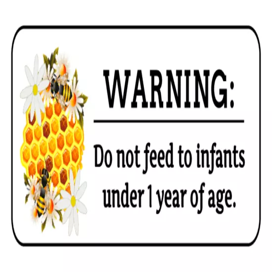 30 honey warning infant stickers, labels, tags