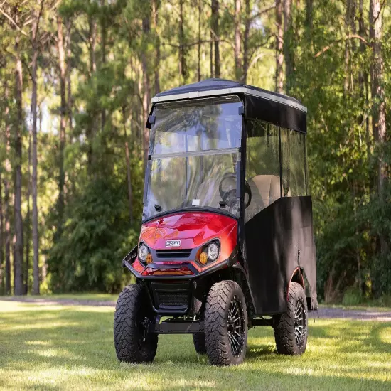 Red Dot Black Vinyl Golf Cart Enclosure for EZGO Express S4 Elite with 80" Top