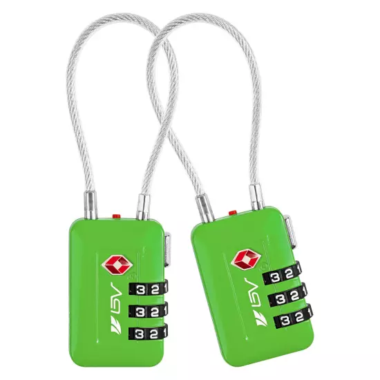 BV TSA Luggage Lock Suitcase Travel Lock Digit Combination Multi-Colors (2 Pack)