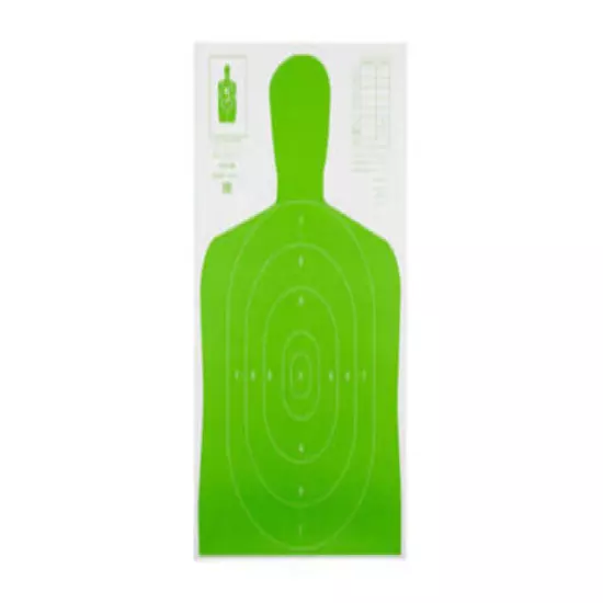 High Visibility Target Fluorescent Green Silhouette 7, 23"x35", 100 Per Box