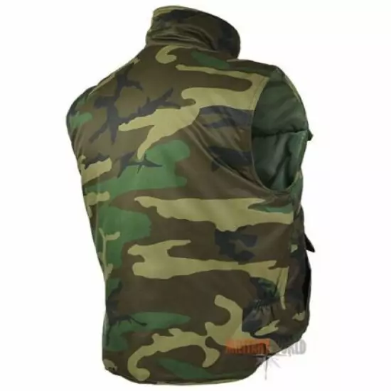 Mil-Tec Ranger Vest Insulated Woodland Camo Hunting Military M or XXL