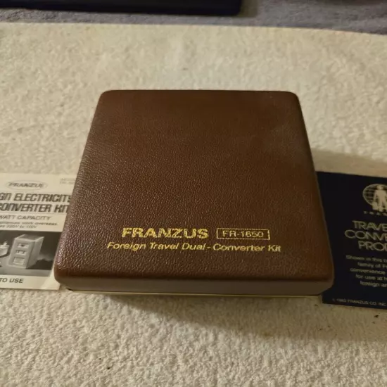 Franzus Foreign Travel Dual Converter (FR-1650) Adapter Set - Pre-Owned - VTG 