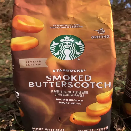 2X STARBUCKS FALL LIMITED EDITION SMOKED BUTTERSCOTCH Ground Coffee 11 Oz Ea.