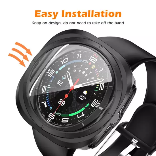 For Samsung Galaxy Watch Ultra Hard Case Glass Screen Protector Full Cover 47mm