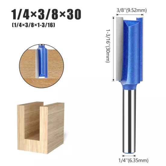 4PCS 1/4" Shank Straight Router Bit Flush Trim Woodworking Cutter