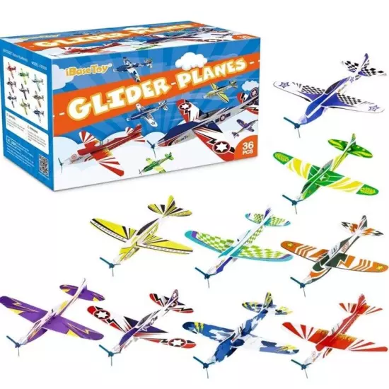 36pcs DIY Glider Planes Model Airplanes Kids Throwing Airplane Toy