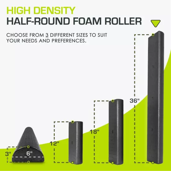 ProsourceFit High Density Foam Rollers 18 - inches Long. Firm Full Body Athle...