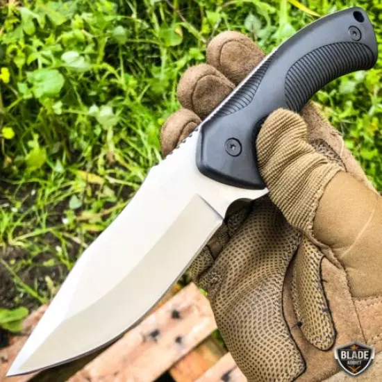 9" Fixed Blade Tactical Hunting Knife with Paddle ABS Belt Loop Holster Sheath