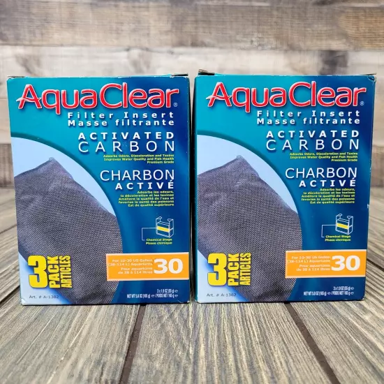 2x 3 Pack Aquaclear 30 (150) Activated Carbon Filter Inserts For Aquarium