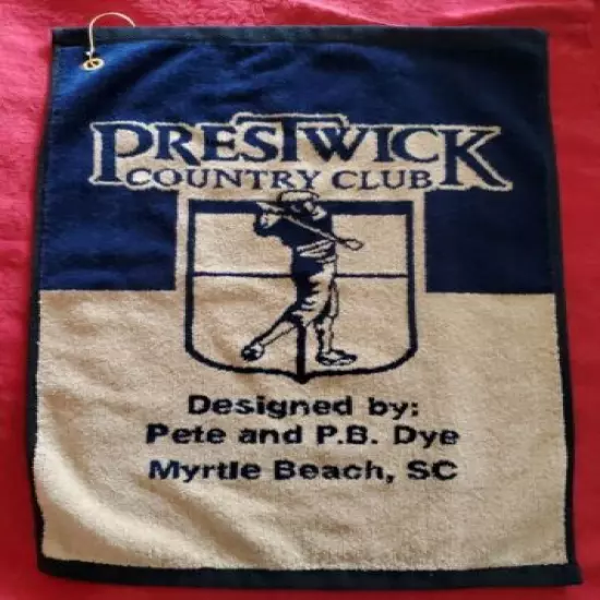 PRESTWICK Country Club Golf Sports Towel Cotton Terrycloth Clip Myrtle Beach SC 